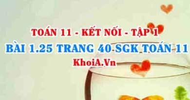 Bài 1.25 trang 40 SGK Toán 11 tập 1 Kết nối tri thức